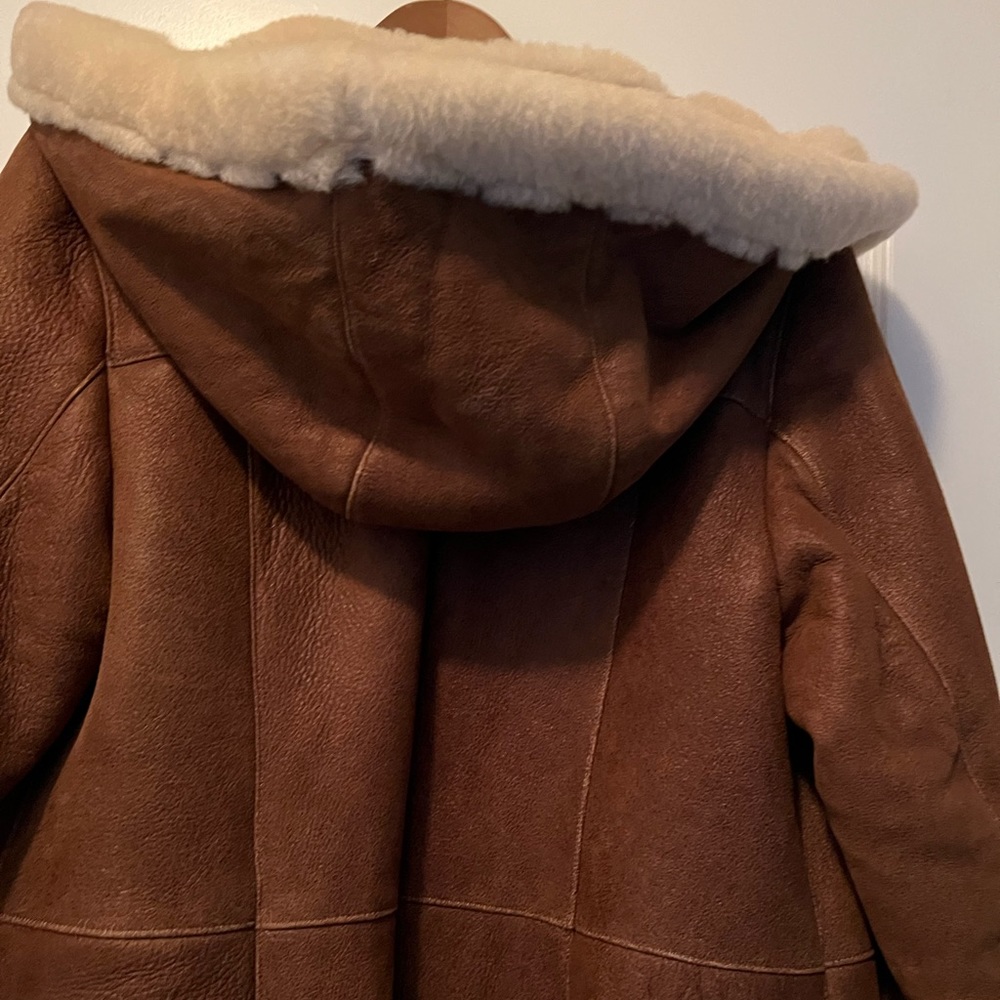 Womens shearling coat with faux fur